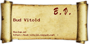 Bud Vitold névjegykártya